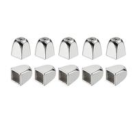 QUARKZMAN 10pz Metallo Campana Fermo, 4mm Quadrato Corda Estremità Blocco Ferma Corda Finale Fermi per Coulisse Cordino Zaino Borsa Fai-Da-Te, Argento