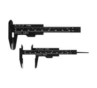QUARKZMAN 10pz Mini Plastica Pinze 80mm 3 Pollici Verniero Pinze Scorrevole Calibro Portatile Righello Misurazione Strumento (Metrico/Pollici), Nero