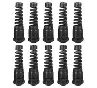 QUARKZMAN 10pz Passacavo Impermeabile, PG7 Spirale in Nylon Corda Pigtail Set Pressacavo Elettrico per 3-6,5mm Fissaggio Cavi con Filettatura Metallico, Nero