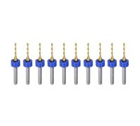 QUARKZMAN 10pz Punte per Trapano PCB 1/8" Gambo 1,4mm Set Mini Punte Trapano Micro Twist in Carburo Rivestito Titanio Strumento Perforazione Rotativa per Incisione CNC Gioielli Circuiti