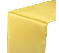 QUARKZMAN 10pz Runner Tavolo Raso, 12x 108 Pollici Liscio Seta Tessuto Runner Tavolo per Matrimonio, Compleanno, Banchetto, Festa, Decorazione, Oro