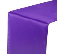 QUARKZMAN 10pz Runner Tavolo Raso, 12x 108 Pollici Liscio Seta Tessuto Runner Tavolo per Matrimonio, Compleanno, Banchetto, Festa, Decorazione, Viola Profondo