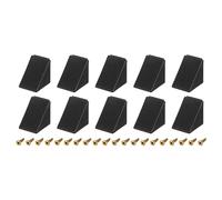 QUARKZMAN 10pz Staffe Angolari in Plastica a 90 Gradi con Cappuccio di Copertura, 17,2x21x21mm Staffe Angolari in Nylon per Mensole con Viti per Armadi Credenze (Nero)