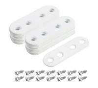 QUARKZMAN 10pz Staffe Piatte Dritte, 55x5mm Piastra di Rinforzo in Ferro per Riparazione Mobili in Legno, Bianco