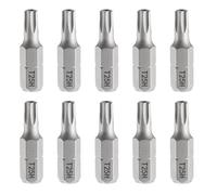 QUARKZMAN 10Pz T25H Punte Avvitatore Torx 1/4" Gambo Esagonale 25mm/1" L | Stella Magnetica Inserti per Avvitatore Professionali, Testa a 6 Punte, Punta per Cacciavite in Acciaio S2 con Foro