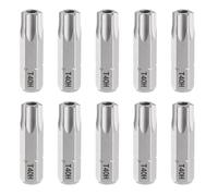 QUARKZMAN 10Pz T40H Punte Avvitatore Torx 1/4" Gambo Esagonale 25mm/1" L | Stella Magnetica Inserti per Avvitatore Professionali, Testa a 6 Punte, Punta per Cacciavite in Acciaio S2 con Foro