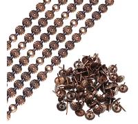 QUARKZMAN 10pz Tappezzeria Chiodi Strisce, 1Metro Fiore Decorativo Chiodo Rifiniture per Divano Testata Sedia Mobili con Tappezzeria Chiodi (11mm Rame)