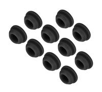 QUARKZMAN 10pz Tappi Fori Chiusura Scatto Silicone, Montaggio Dia 10.5mm/0.4" Larghezza Scanalatura Stretta 2mm Copertura Tenuta Pannello Rotondo per Passacavi Cucina Tappi Tenuta Neri