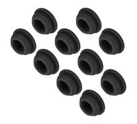 QUARKZMAN 10pz Tappi Fori Chiusura Scatto Silicone, Montaggio Dia 11.5mm/0.5" Larghezza Scanalatura Stretta 2mm Copertura Tenuta Pannello Rotondo per Passacavi Cucina Tappi Tenuta Neri