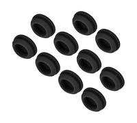 QUARKZMAN 10pz Tappi Fori Chiusura Scatto Silicone, Montaggio Dia 16mm/0.6" Larghezza Scanalatura Stretta 2mm Copertura Tenuta Pannello Rotondo per Passacavi Cucina Tappi Tenuta Neri