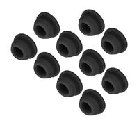 QUARKZMAN 10pz Tappi Fori Chiusura Scatto Silicone, Montaggio Dia 8.5mm/0.3" Larghezza Scanalatura Stretta 2mm Copertura Tenuta Pannello Rotondo per Passacavi Cucina Tappi Tenuta Neri