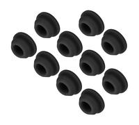 QUARKZMAN 10pz Tappi Fori Chiusura Scatto Silicone, Montaggio Dia 9.5mm/0.4" Larghezza Scanalatura Stretta 2mm Copertura Tenuta Pannello Rotondo per Passacavi Cucina Tappi Tenuta Neri
