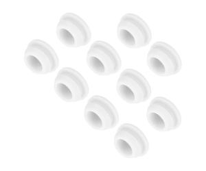 QUARKZMAN 10pz Tappi in Silicone per Foro Chiusura Scatto, 11mm/0,4" Dia Montaggio Larghezza Scanalatura Stretta 2mm Pannello Copertura Guarnizione Rotonda per Passacavi Tappi Tenuta Bianco