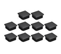 QUARKZMAN 10Pz Tappi Quadrati in Plastica per Tubi da 32x32mm (1.25 Pollici) per Corrimano, Scale, Parapetti - Nero