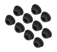 QUARKZMAN 10pz Tappo in Silicone per Fori, Montaggio Dia 9mm/0.4" Larghezza Scanalatura Stretta 2mm Tappi Copriforo Pannello Rotondo a Filo Gomma Impermeabili per Laboratorio, Nero