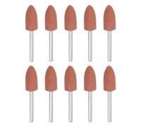 QUARKZMAN 10pz Teste a Punta per Mola Montata, 10mm Punte per Smerigliatrice in Metallo con Asta per Utensili Rotativi, Lavorazione Del Metallo e Incisione, Marrone