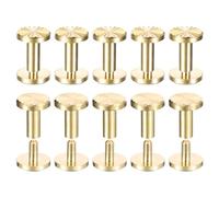 QUARKZMAN 10pz Viti Chicago in Ottone, 4x10x10mm Fissaggio per Rivetti Borchie Chiodi Vite a Testa Piatta Struttura Floreale per Cinturino da Cintura Artigianale in Pelle Fai-Da-Te