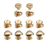 QUARKZMAN 10set Cuore Rivetto 10mm Metallo Cuore Forma Decorazione Borchia Rivetti Strumento Set per Cintura Vestiti Scarpe Borsa Bagagli Pelle Artigianato Abbellimenti Accessori Oro Tono