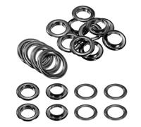 QUARKZMAN 10Set Occhielli per Teloni 20mm 4/5" Occhiello Strumento Metallici in Ottone con Rondelle per Tende in Tessuti Cinture in Pelle Scarpe Borse Fai Da Te, Nero
