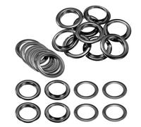 QUARKZMAN 10Set Occhielli per Teloni 40mm 1-4/7" Occhiello Strumento Metallici in Ottone con Rondelle per Tende in Tessuti Cinture in Pelle Scarpe Borse Fai Da Te, Nero