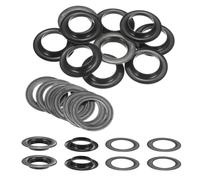 QUARKZMAN 10Set Occhielli per Teloni con Rondelle 30mm Occhiello Strumento Metallici color Rame per Tende in Tessuti Cinture in Pelle Scarpe Borse DIY, Gunmetal (Perforatrice Non Inclusa)