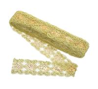 QUARKZMAN 11 Iarde Nastro Paillettes 2.4" Pizzo Bordo Oro Gimp Treccia Trim Tessuto Piatto Strisce per Artigianato Cucito Abbigliamento Casa Decorazione Festa, Oro