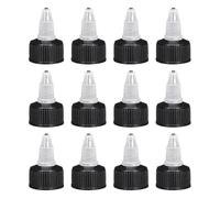 QUARKZMAN 12 Confezione Tappo Twist Top 24/410 Nero Sostituzione Tappi per Bottiglie Spremi Dispenser per Artigianato, Arte, Colla, Liquidi