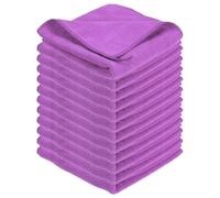 QUARKZMAN 12 Pezze Quadrate Per Mani 30 x 30 cm Morbidi Asciugamani A MicroFibre Con Anello Appendibile Altamente Cuscino Per Cucina Casa Bagno Pulizie Viola