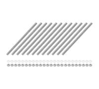 QUARKZMAN 12 Pezzi Barra Filettata Completa M5 x 100mm 201 Acciaio Inossidabile Filettatura Destra Con Dadi E Rondella Piatta Barra Filettata Completa Per Morsetti Sospensioni E U-Bolt