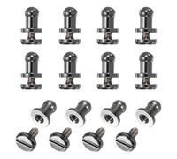 QUARKZMAN 12 Pezzi Bottone A Testa Tonda Bullone 5mm Ottone Chiusure Chicago Bottone Chiodo Rivetti Per Fai Da Te Cintura Borsa Riparazioni Decorazione Colore Nero