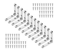 QUARKZMAN 12 Pezzi Cerniere a 90 Gradi 30x30x6mm Lega di Zinco Argento | Formato Mini, con Viti, per Scatola Gioielli, Scatola Legno, Cassettiera, Artigianato Fai da te