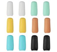 QUARKZMAN 12 Pezzi Coperture In Silicone Giallo/Verde/Blu/Rosa/Nero/Bianco | Per Bottiglie Da Viaggio, Coperture Antigoccia Per Articoli Da Toeletta Elastici Tappi Manicotti