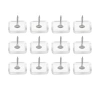 QUARKZMAN 12 Pezzi Di Pattini Per Mobili, 25 Mm Quadrati Guida In Plastica Per Mobili Con Chiodi, Proteggi Pavimenti In Legno Duro Per Sedia, Tavolo, Scrivania, Gamba Di Armadio,
