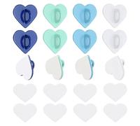 QUARKZMAN 12 Pezzi Gancetti A Forma Di Cuore Per Charm Da Telefono, Portacharm Adesivo In Metallo Con Anello Per Presa A Dito Per Tablet, 16mm, Bianco/Verde Menta/Blu Cielo/Blu Scuro