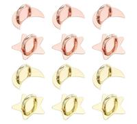 QUARKZMAN 12 Pezzi Ganci Per Dita Per Telefono, 25/17mm Adesivi Metallo Stella/Ganci Per Cover Tablet Accessori Appendere Supporto Decorazioni, Oro, Rosa Oro