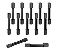 QUARKZMAN 12 Pz M3x40mm Distanziali Alluminio Zigrinati A Doppia Testa Nero