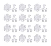 QUARKZMAN 12 Set Angolo A Codice Cubo Staffa, 6-Fori Angolo Connettore Cubo Giunto Rinforzo Acrilico Trasparente Con Viti Per Rinforzo Collegamento Mobili (10MM)