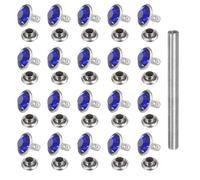 QUARKZMAN 120 Pezzi Kit Rivetti Cristallo 9mm Argento Blu Scuro