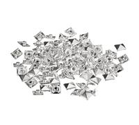QUARKZMAN 120 Set di Rivetti a Spillo per Abbigliamento 8mm Borchie Chiodi a Rivetto Rapido a Cono Punte Quadrate Punk in Rame per Decorazioni Pelletteria (Tono Argento)