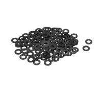 QUARKZMAN 120Pz Rondella Piatta in Nylon M6 6mm ID 12mm OD 1mm Spessore Guarnizioni Idrauliche Kit Piatte Guarnizione in Plastica Fissaggio Guarnizione Anello di Tenuta, Nero
