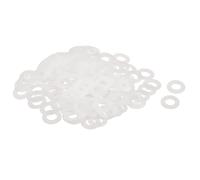 QUARKZMAN 120Pz Rondella Piatta in Nylon M8 8mm ID 16mm OD 1.5mm Spessore Guarnizioni Idrauliche Kit Piatte Guarnizione in Plastica Fissaggio Guarnizione Anello di Tenuta, Bianco
