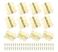 QUARKZMAN 12Pcs Cerniere Piccole a 180 Gradi per Scatole di Legno, Cerniere a Ribalta da 1.2" per Ante di Mobile con Viti per Ante di Mobile Cassetti Scatole di Legno (Oro)