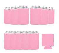 QUARKZMAN 12Pcs Copri Birra Per Lattine, Foderine Isolate Riutilizzabili In Neoprene Collassabili Per Bottiglie Da 10oz Seltzer Matrimoni Spiaggia Picnic Party, Rosa