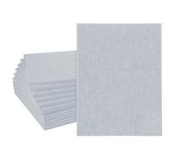 QUARKZMAN 12pcs Pannelli Acustici Adesivi Rettangolari Feltro Ad Alta Densità Antiscivolo Antivibrazione Antirumore Autoadesivi 16"x12"x0.35" (LxPxS), Grigio