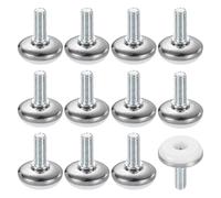 QUARKZMAN 12Pcs Piedini Regolabili per Mobili con Filettatura M8, 28x20mm Piedini Regolabili per Tavoli, Piedini Avvitabili per Mobili per Gambe di Sedie e Panche, Bianchi