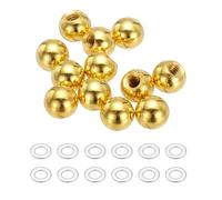 QUARKZMAN 12Pcs Pomelli A Sfera Filettati M4 x 9mm, Dadi A Sfera In Acciaio Al Carbonio Copridadi Pomelli A Baccello Decoraretivi Per Lampade Per Progetti Fai Da Te Illuminazione, Oro
