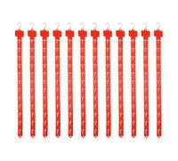 QUARKZMAN 12Pcs Stazione Appendere Strisce Merce Con Gancio A S 24.61" Supporto Plastica Rack Striscia Esposizione Con Etichetta Intestazione Per Vetrina Negozio Snack Rosso