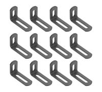 QUARKZMAN 12Pezzi Staffe Angolari Regolabili 2"x1,2"x0,7" Grigio Scuro | Acciaio, a L scanalato 90 gradi, Supporto, per scaffali e costruzione di mobili in legno
