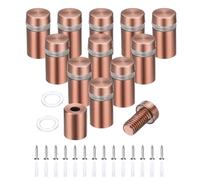 QUARKZMAN 12pz 1/2" x 4/5" Viti Supporto Acciaio Inossidabile Kit Hardware per Montaggio a Parete per Segni con 14pz Viti per Appendere Segni Vetro Acrilico Targhe Pubblicitarie, Oro Rosa
