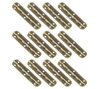 QUARKZMAN 12pz Cerniere Ovali Mini Cerniere Farfalla Lunghe Bronzo 65x15mm | 180 Gradi, Cerniera per Scatola Regalo Gioielli, Cerniera per Porta Armadio Viti